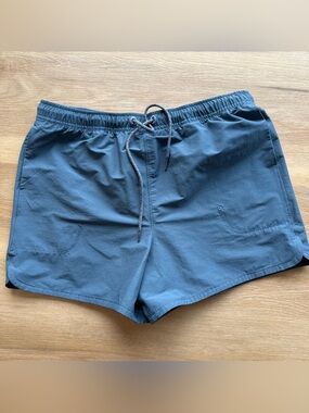 allbirds Men's Athletic Drawstring Shorts medium Blue drawstring elastic waist